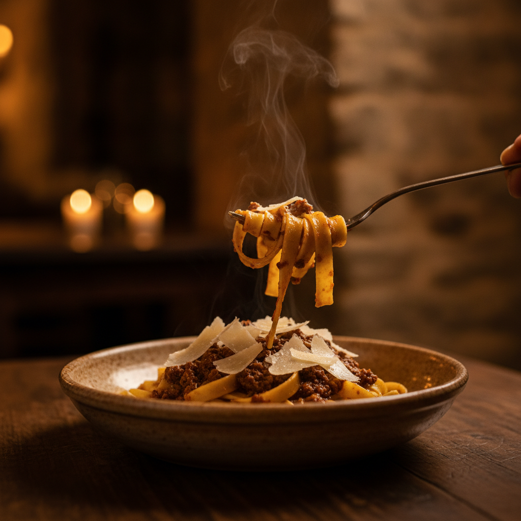 Pappardelle mit Bolognese